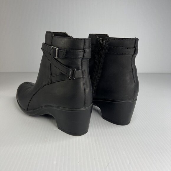 Clarks Artisan Leyden Summit Ankle Boots Black Block Heel Women’s Size 7 - Picture 4 of 8